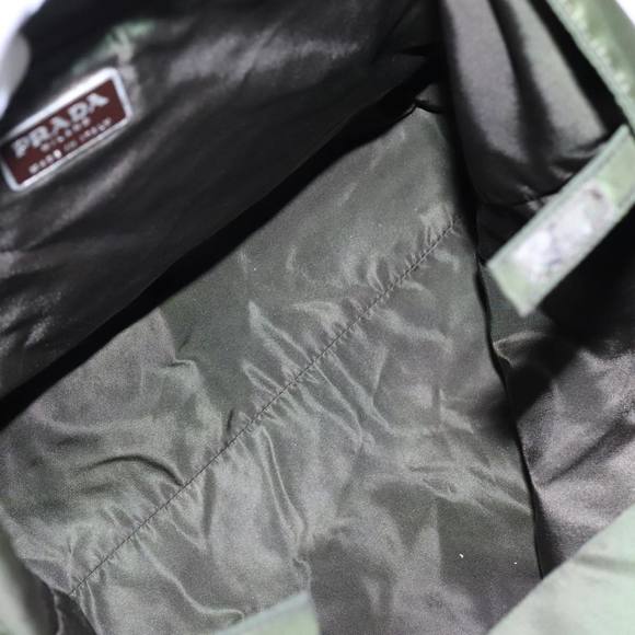 PRADA Hand Bag Nylon Green Clear Silver Auth 88240 - Picture 9 of 16